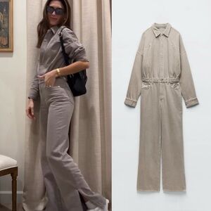 ZARA TRF LONG DENIM JUMPSUIT